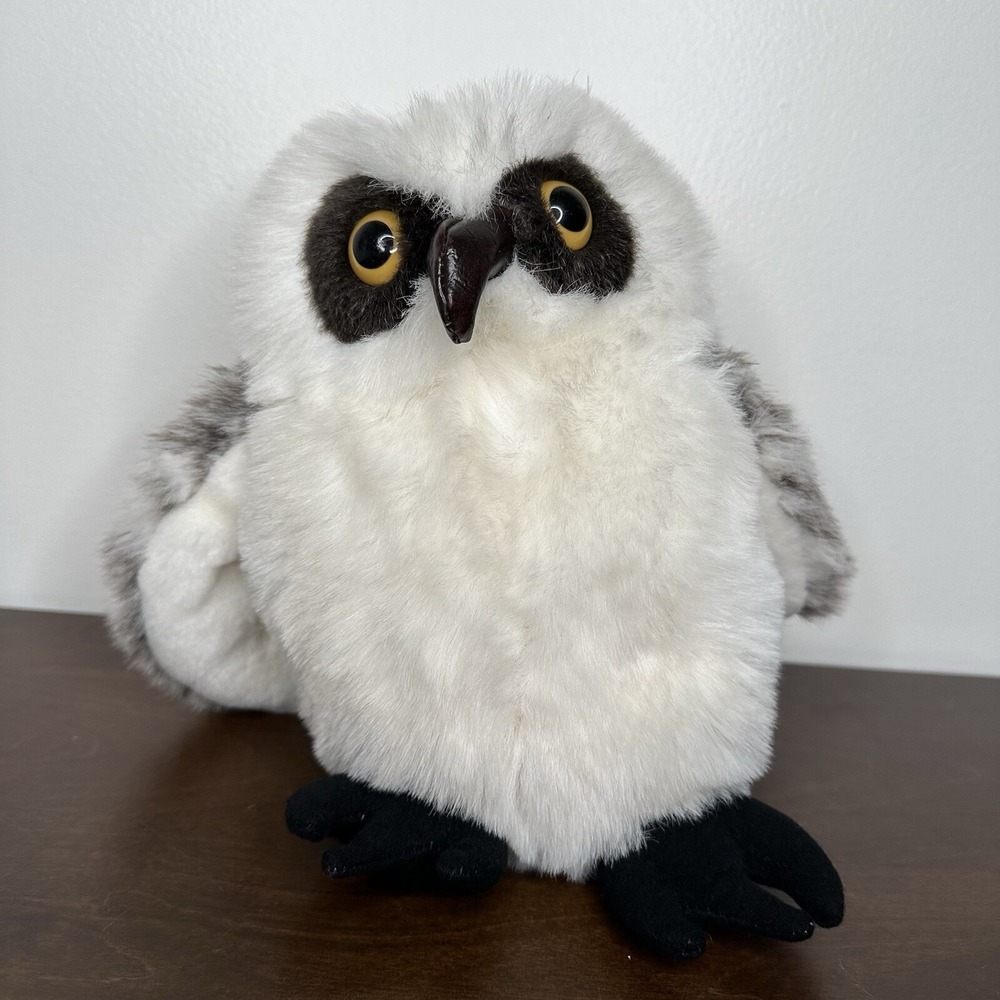 Vintage Wildkin Puppet Owl Plush Stuffed Toy 1989 Pretend Play Snowy Barn Bird